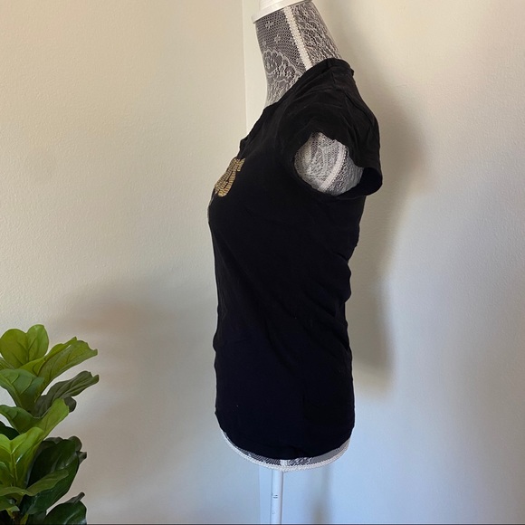 5/$25 Black Guess Jeans Sequin Logo Top - Picture 6 of 7